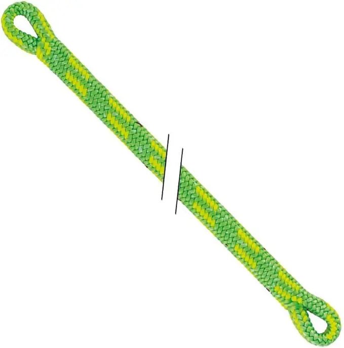 Petzl Control 12.5mm 24-strand arborist rope with dual spliced eyes in green and orange, 45m length for professional tree care and climbing safety