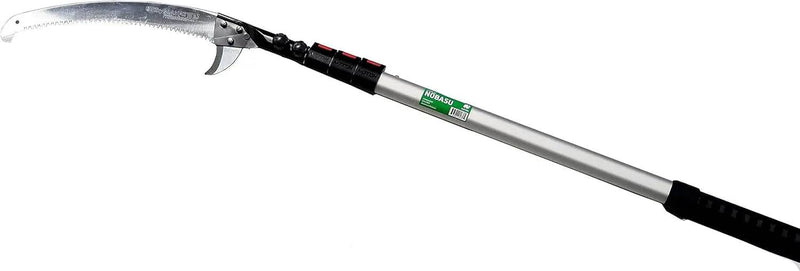 Notch Nobasu 20' 4-extension pole saw with 16.5" Silky Hayate blade and telescoping aluminum pole for high branch pruning