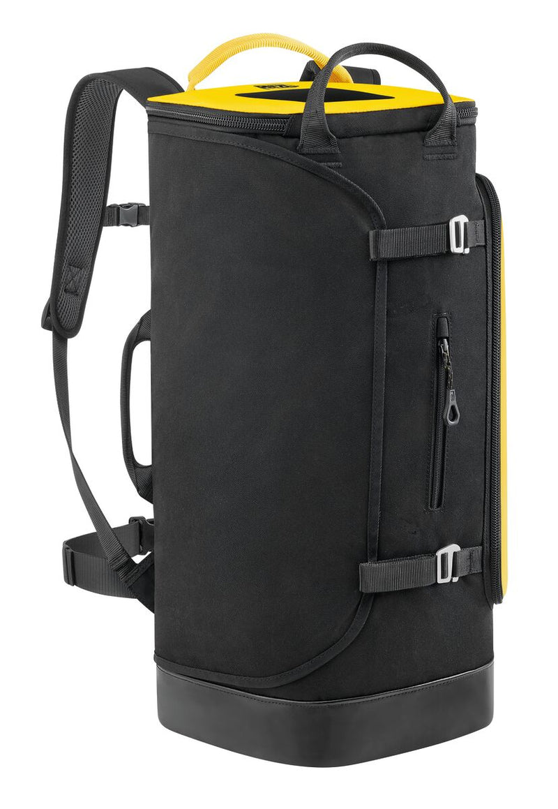 Petzl EXPERT 40 haul bag, yellow and black, front three-quarter view