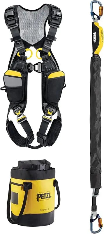 Petzl climbing gear including ropes, harnesses, helmets, and headlamps for safety and performance