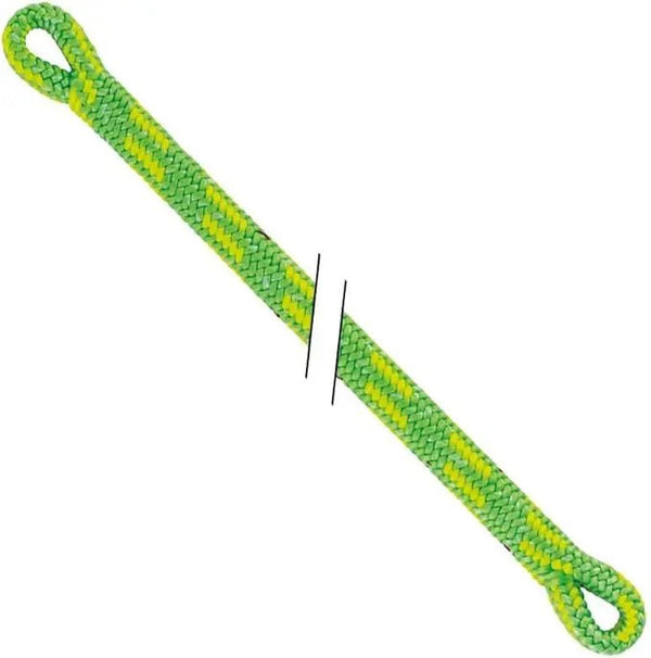 Petzl Control 12.5mm 24-strand arborist rope with dual spliced eyes in green and orange, 45m length for professional tree care and climbing safety