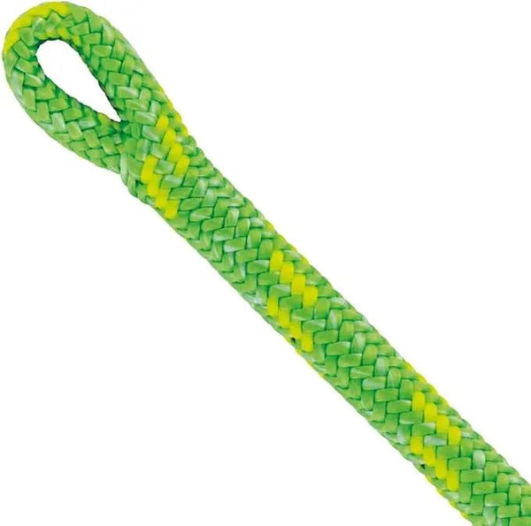 Petzl Flow 11.8mm low-stretch arborist climbing rope with 24-strand polyester braid and spliced eye