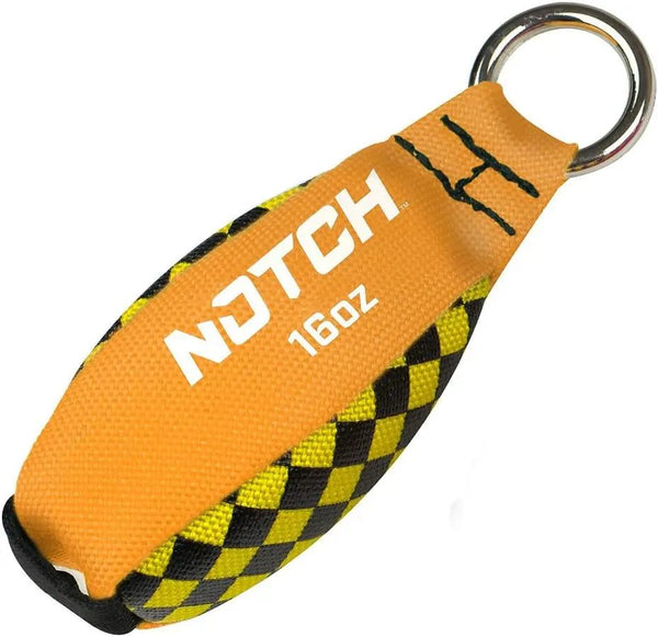 Notch Zero Throw Weight 16oz, Lead-Free with Stainless Steel Weights for Line Setting, Extra-Stitched 1000 Denier Nylon Cordura, Hi-Viz Color Pattern, Welded Ring (NTW2-16) Notch