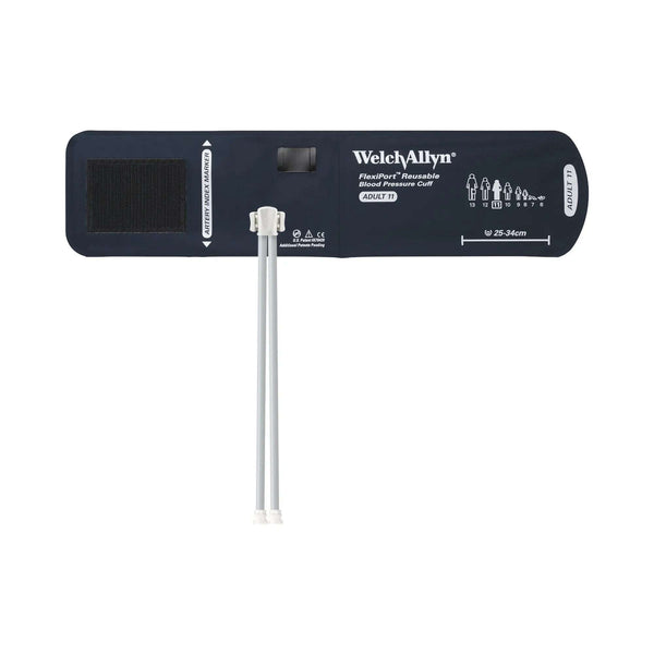 Welch Allyn REUSE-11-2MQ FlexiPort Reusable Blood Pressure Cuffs with Two-Tube Locking-Type Connectors, Adult, Size 11 Welch Allyn