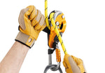 PETZL RIG Descender yellow compact self-braking rope access device with ergonomic handle and AUTO-LOCK system