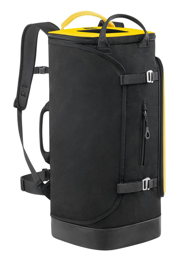 Petzl EXPERT 40 haul bag, yellow and black, front three-quarter view